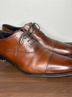 To Boot New York Adam Derrick Nico Burnished Brown Dress Shoe Cap Toe Size 12